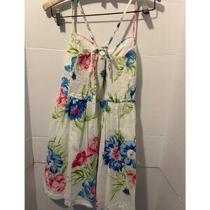Hollister Dress Women’s Medium White Floral Print Fit & Flare Sundress Spaghetti